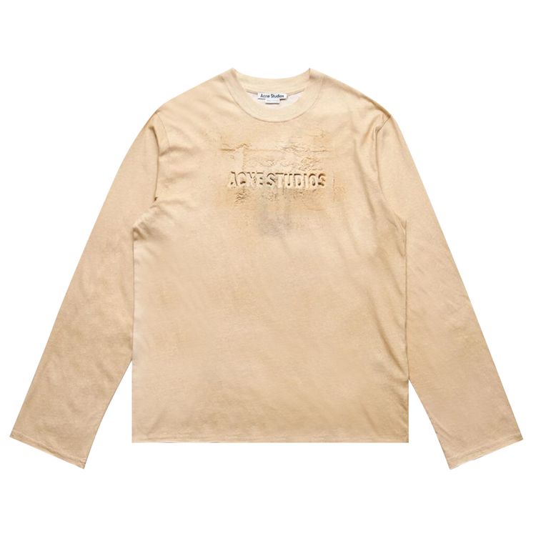 

Футболка Acne Studios Long-Sleeve Logo T-Shirt 'Sand Beige', желто-коричневый