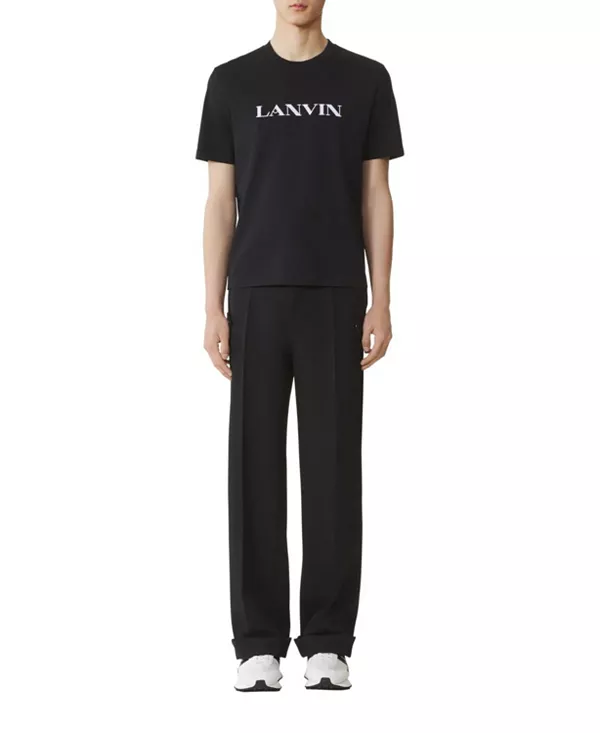 Вышитая хлопковая футболка Lanvin, черный — фото 2