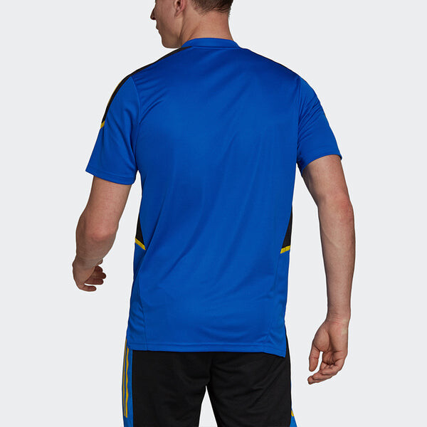 Майка Men's adidas Training Sports Short Sleeve Soccer/Football Jersey 20-21 Season Manchester United Blue, синий — фото 3