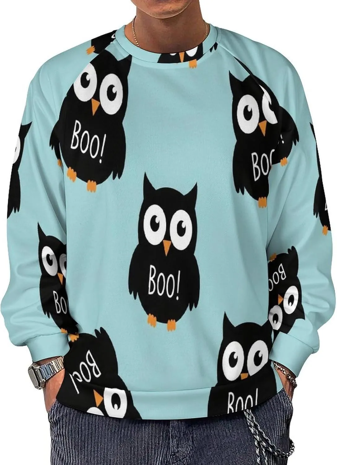 

Cartoon-octopus свитшот для мужчин, Crewneck Pullover (Available in Big & Tall)