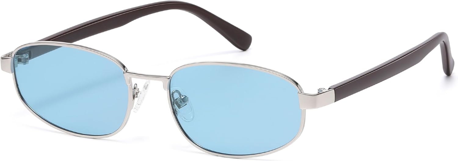 

Ретро прямоугольные поляризованные солнцезащитные очки 90-х для женщин и мужчин, модель Y2k, узкие шестиугольные, защита от ультрафиолета UV400, AP3769 Appassal, C4 Silver/Blue