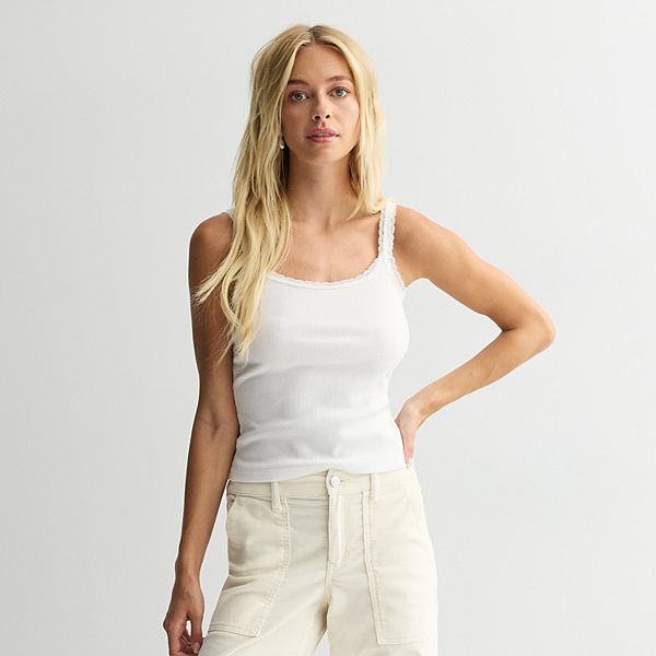 

Детский топ с кружевной отделкой So, Modern White