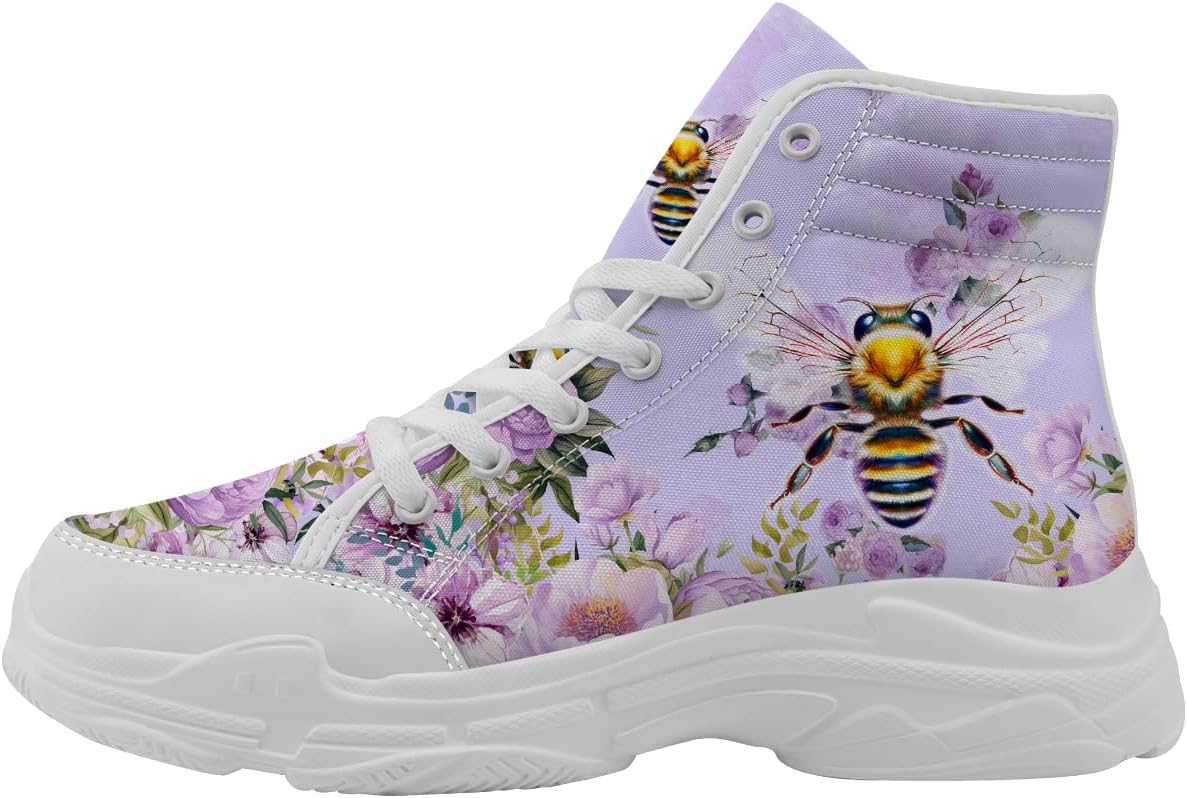 

Высокие кеды Bee для женщин и мужчин, на шнуровке, из холщовой ткани, теннисные туфли, подарок для нее и для него Quorax, желтый