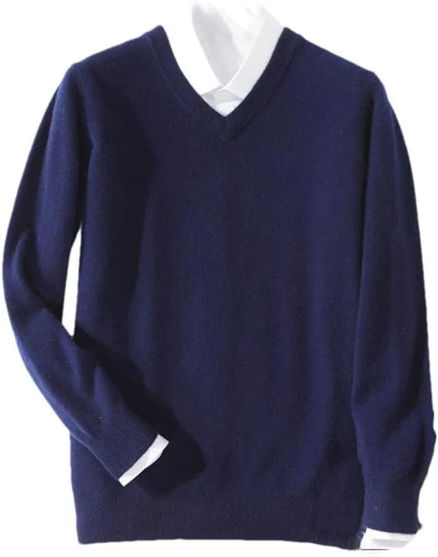 

Мужской кашемировый свитер с V-образным вырезом Suvoiier