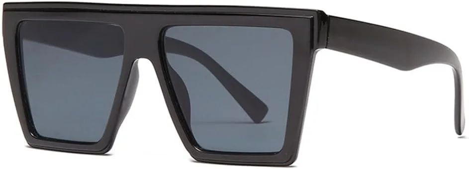 

MUTYNE Модные большие черные квадратные солнцезащитные очки для женщин в винтажном стиле, крупные солнцезащитные очки для женщин с защитой от УФ-излучения UV400, C1