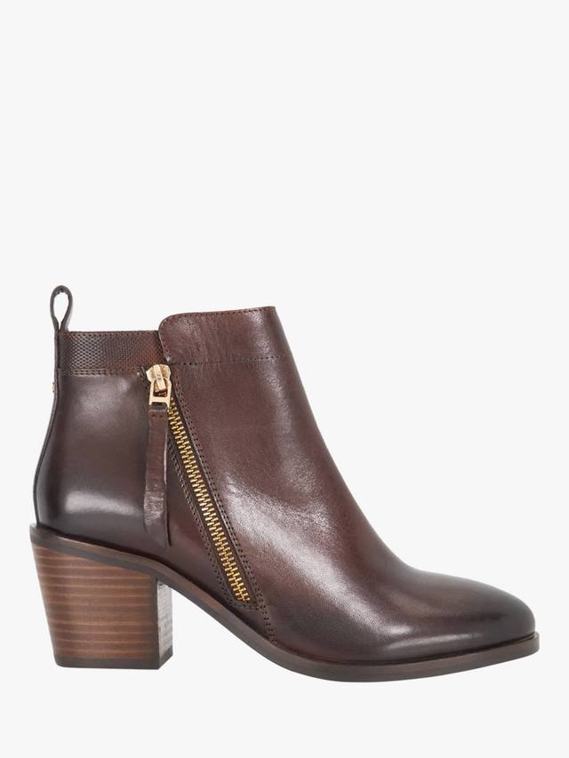 Paicing ботинки Wide Fit с кожаными боковыми молниями Dune London, Brown