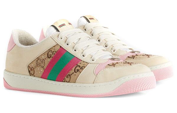 Кроссовки screener gg low-top sneakers 'gg canvas - beige pink' Gucci, бежевый — фото 2