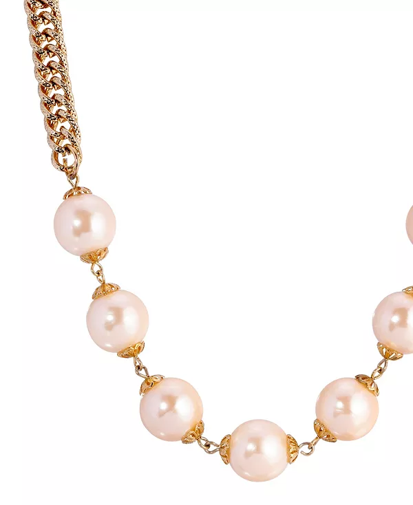 

Ожерелье из круглых бусин золотистого тона 2028, white