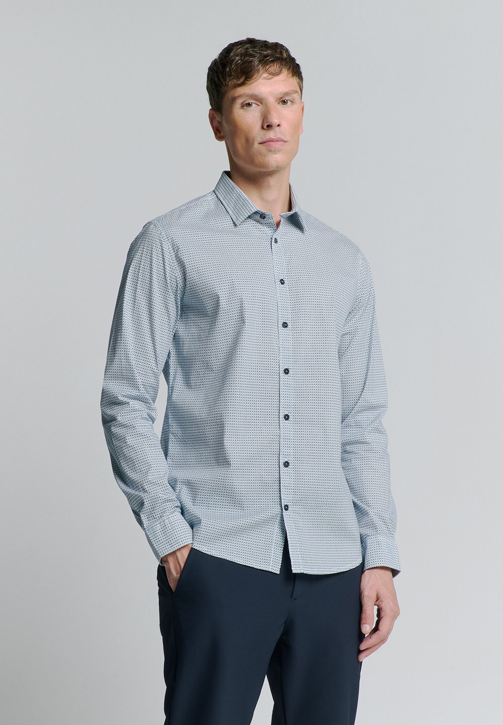 

Рубашка STRETCH PRINTED NO EXCESS, синий