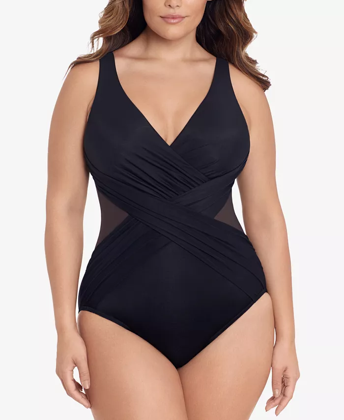 

Женский слитный купальник Plus Illustionists Crossover Tummy Control Miraclesuit, черный