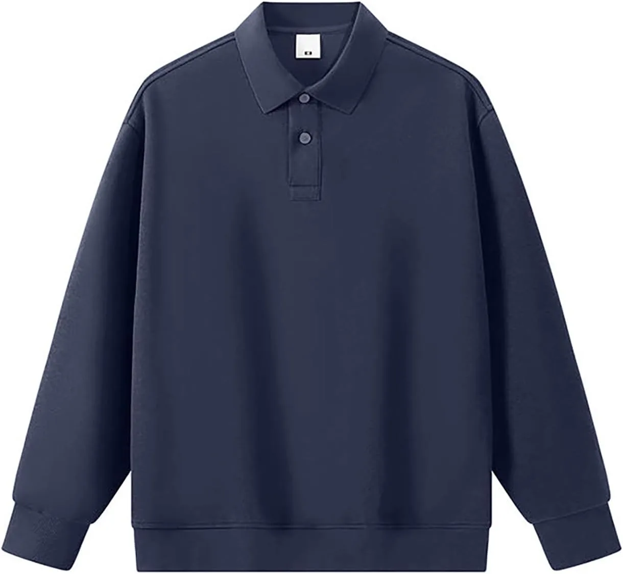 

Мужская поло с длинным рукавом oversized, на пуговицах, свободного кроя CRNTCEM