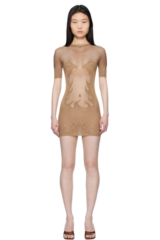 

Платье Beige Pin Up Fishnet Bodycon Minidress Poster Girl