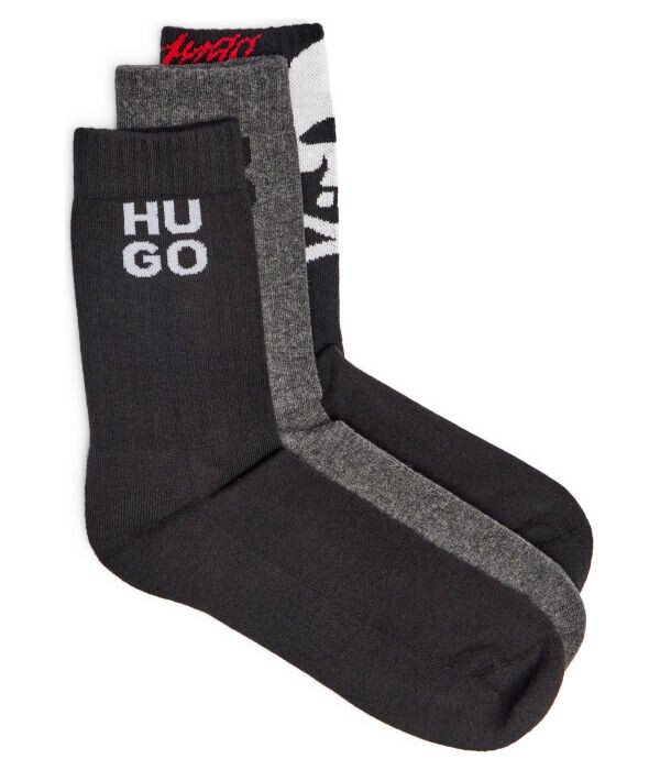 

Носки мужские Hugo Bodywear с принтом 3 пары, черный