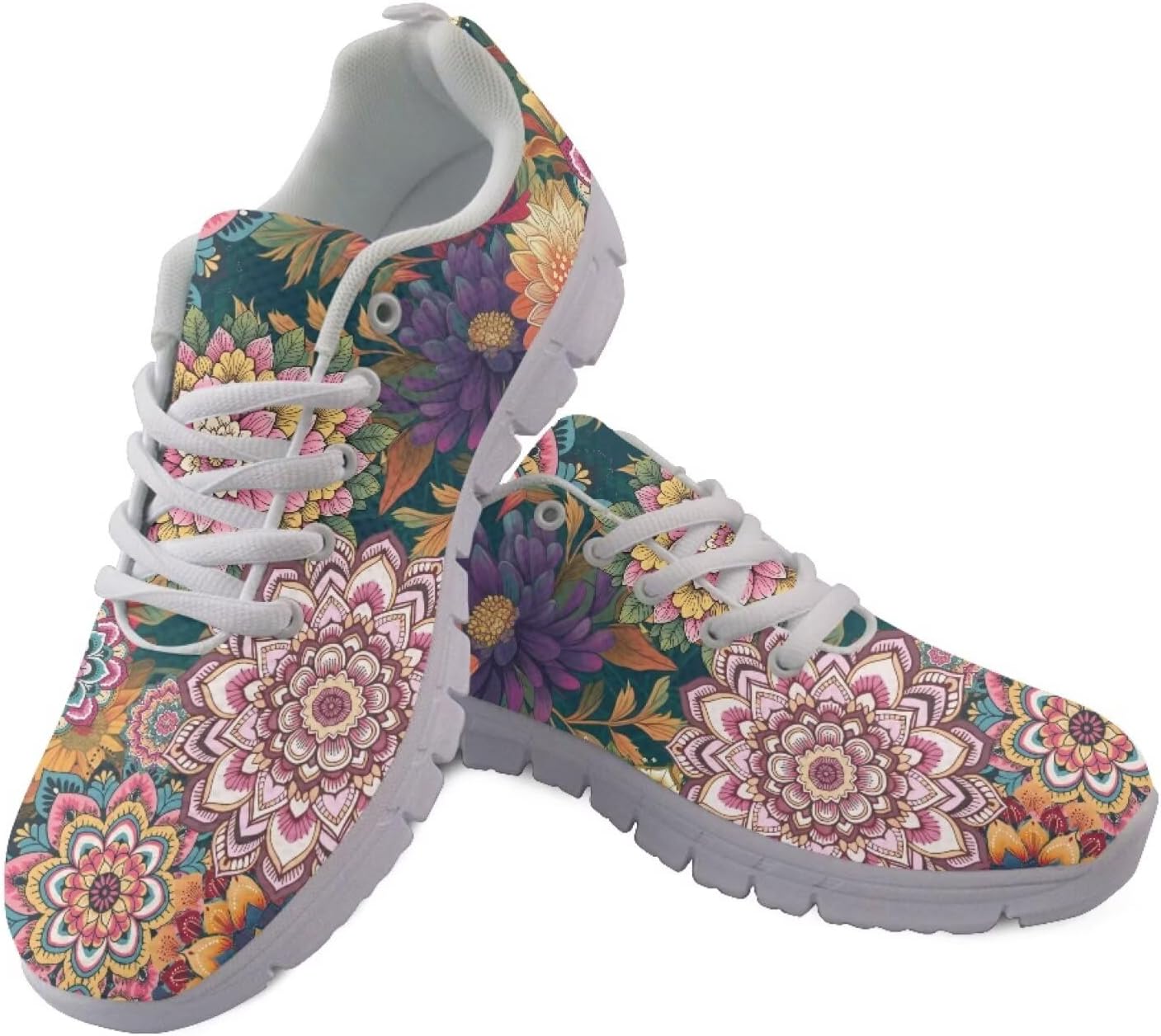 

Кроссовки chaqlin для ходьбы, фитнеса и тренажерного зала, сетчатые беговые кроссовки для женщин и мужчин, для походов/ходьбы/бега, Mandala Flowers