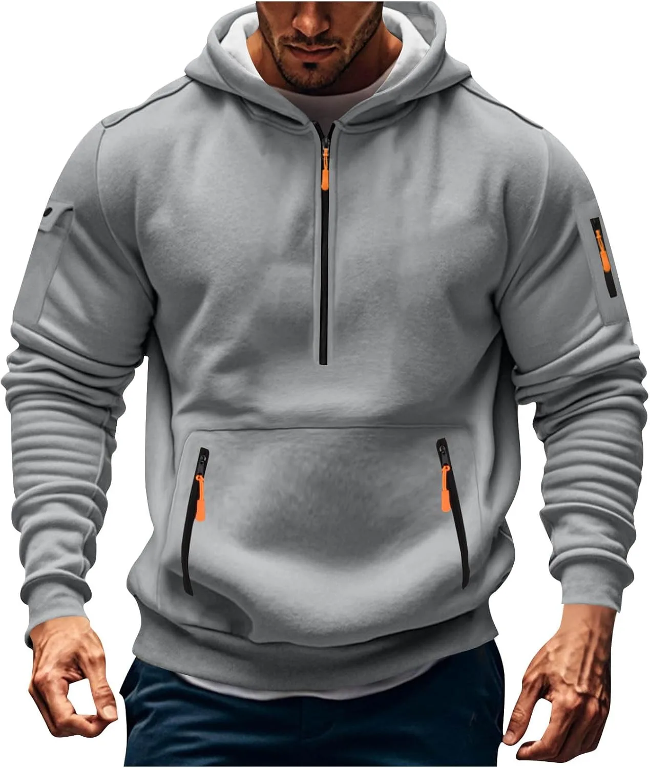

Толстовка с капюшоном для мужчин Oversized с длинным рукавом и карманами MXTPOV