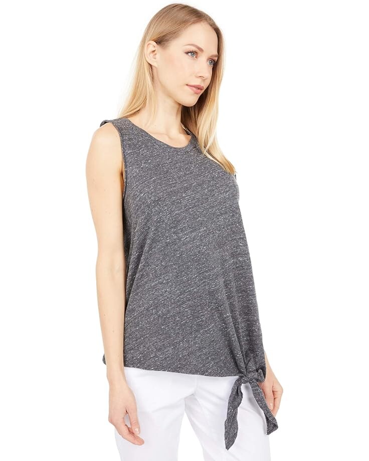 

Топ Dylan by True Grit Soft Melange Heather Side Tie Tank Top, темно-серый
