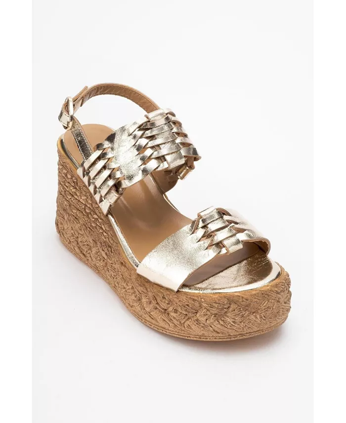 Олиен кожаные платформенные эспадрильи (женские) Forever & Always Shoes, золото