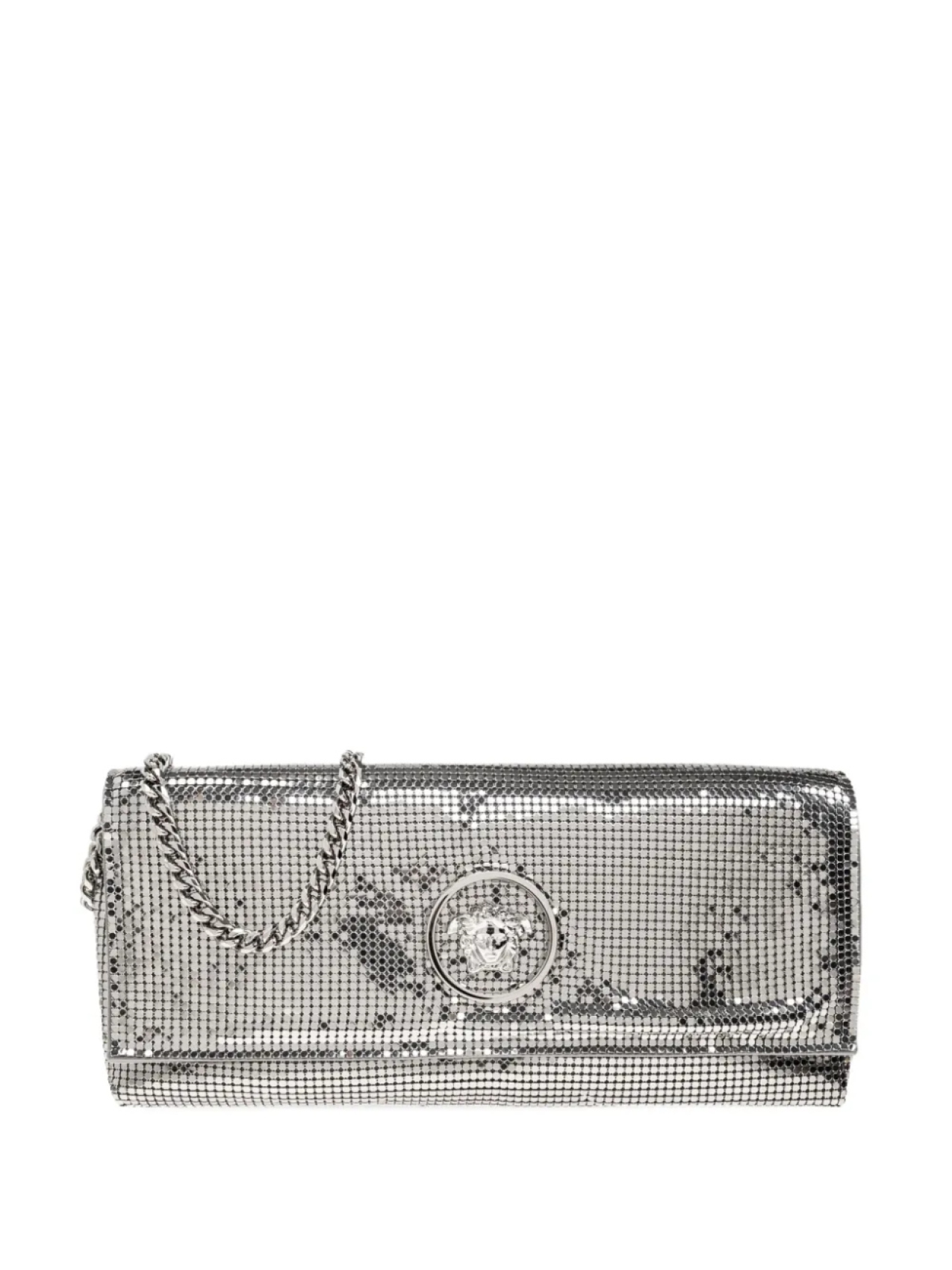 

Клатч La Medusa из металлической сетки Versace, серебряный