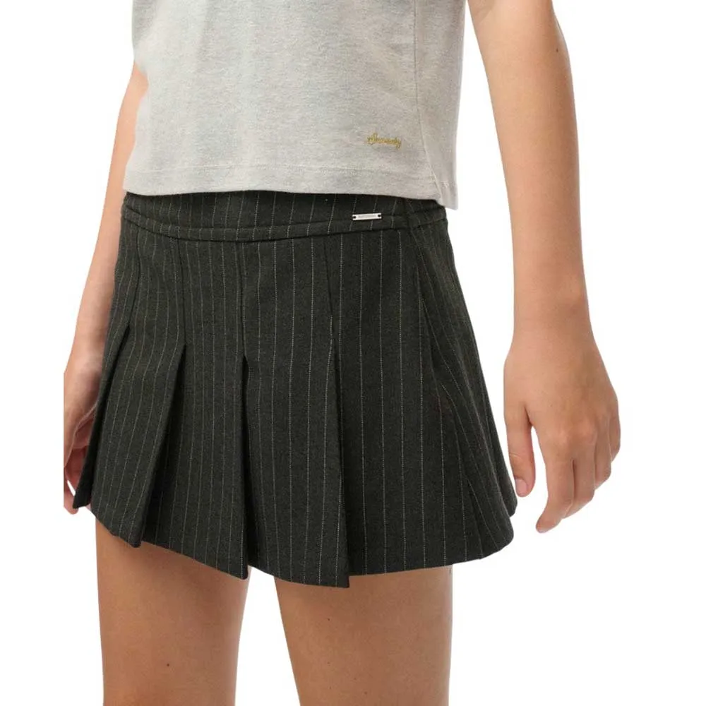 

Юбка Superdry Pinstripe Pleat Mini short, черный