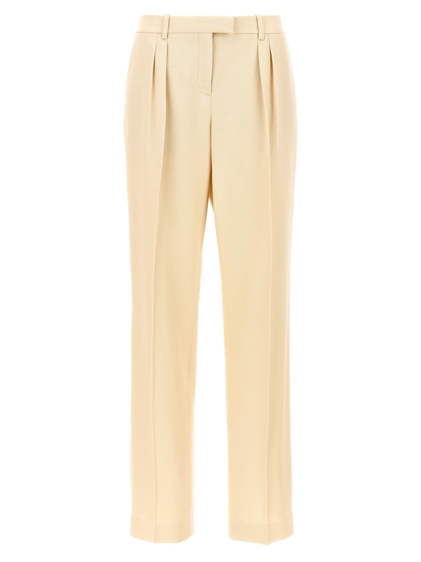 

Передние плиссированные брюки из шелка и шерсти Tom Ford, Neutrals