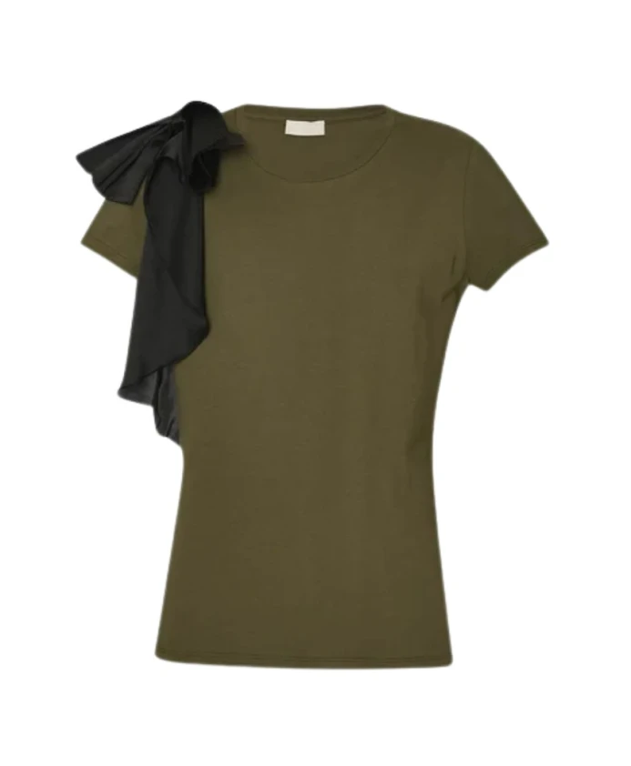 

Зеленая футболка с оборками Liu Jo, зеленый