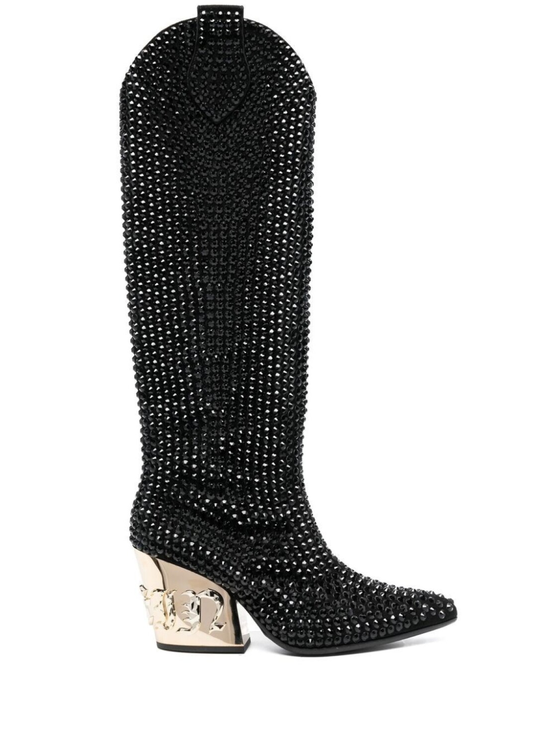 

Philipp Plein сапоги Strass CowBoy, черный