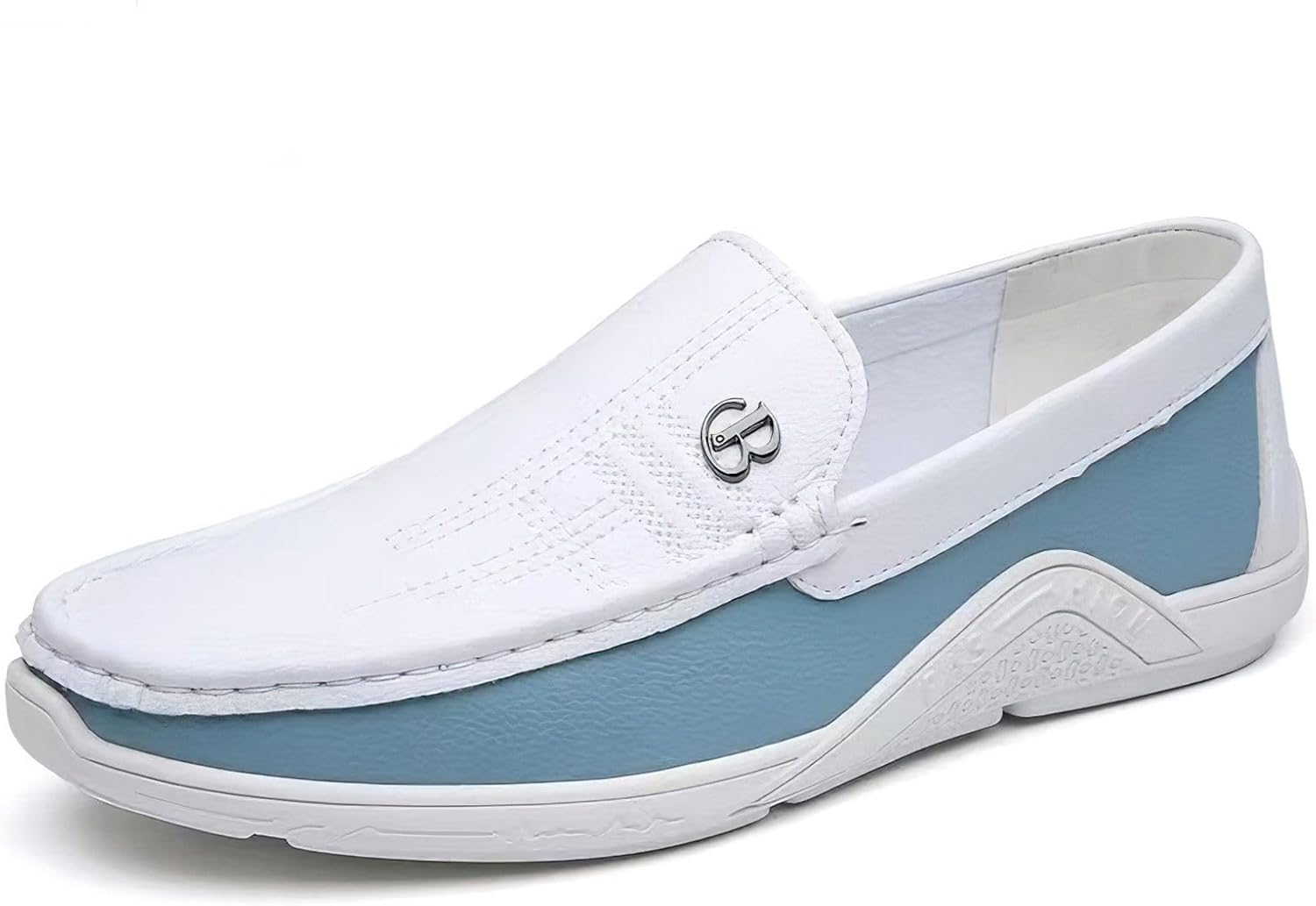 

Мужские слипоны Exusiai Fashion с цветными блоками, дышащие, супер удобные, с противоскользящей и прочной резиновой подошвой, стильные для прогулок и делового повседневного использования, белый