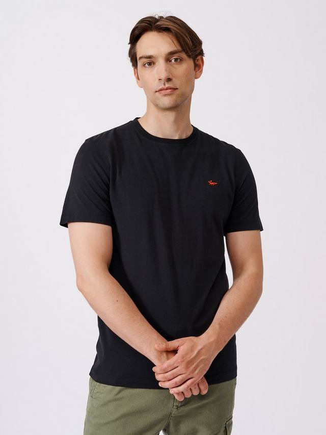 

Футболка с логотипом regular fit из органического хлопка с коротким рукавом и логотипом Aubin, черный