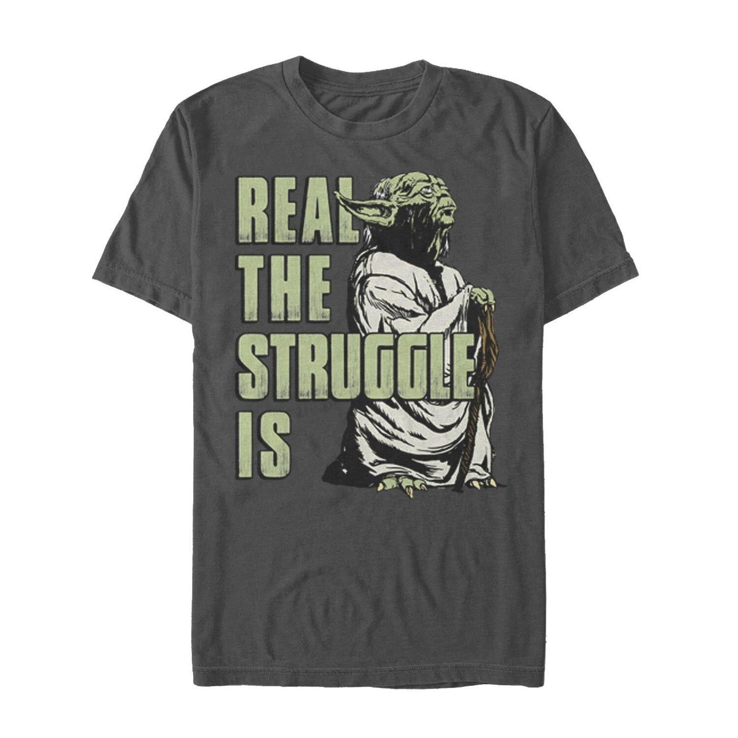 

Мужская футболка Star Wars Yoda Real The Struggle Vintage Is Tee Licensed Character