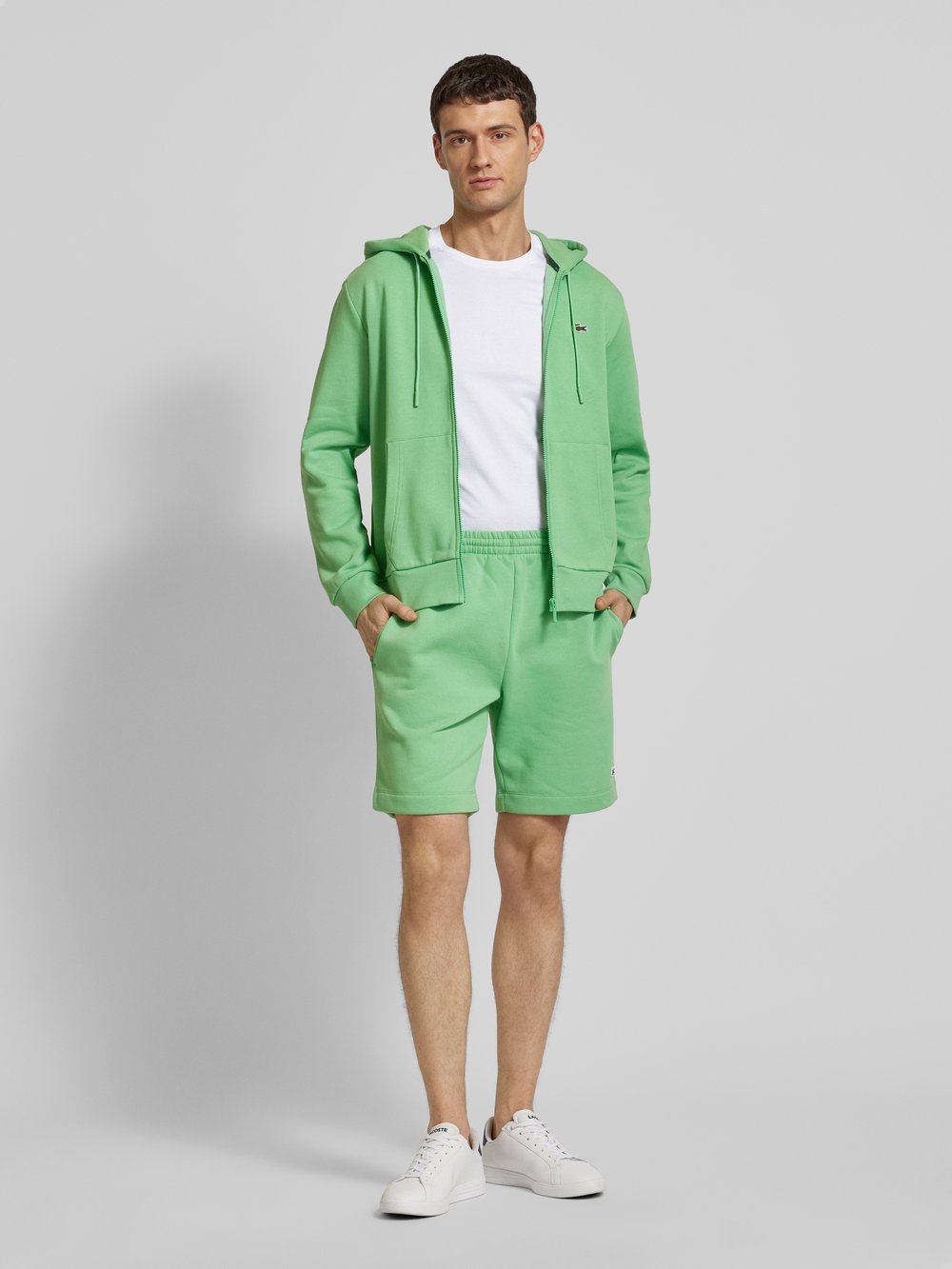 

Толстовка с отдельным карманом-кенгуру Lacoste, светло-зеленый