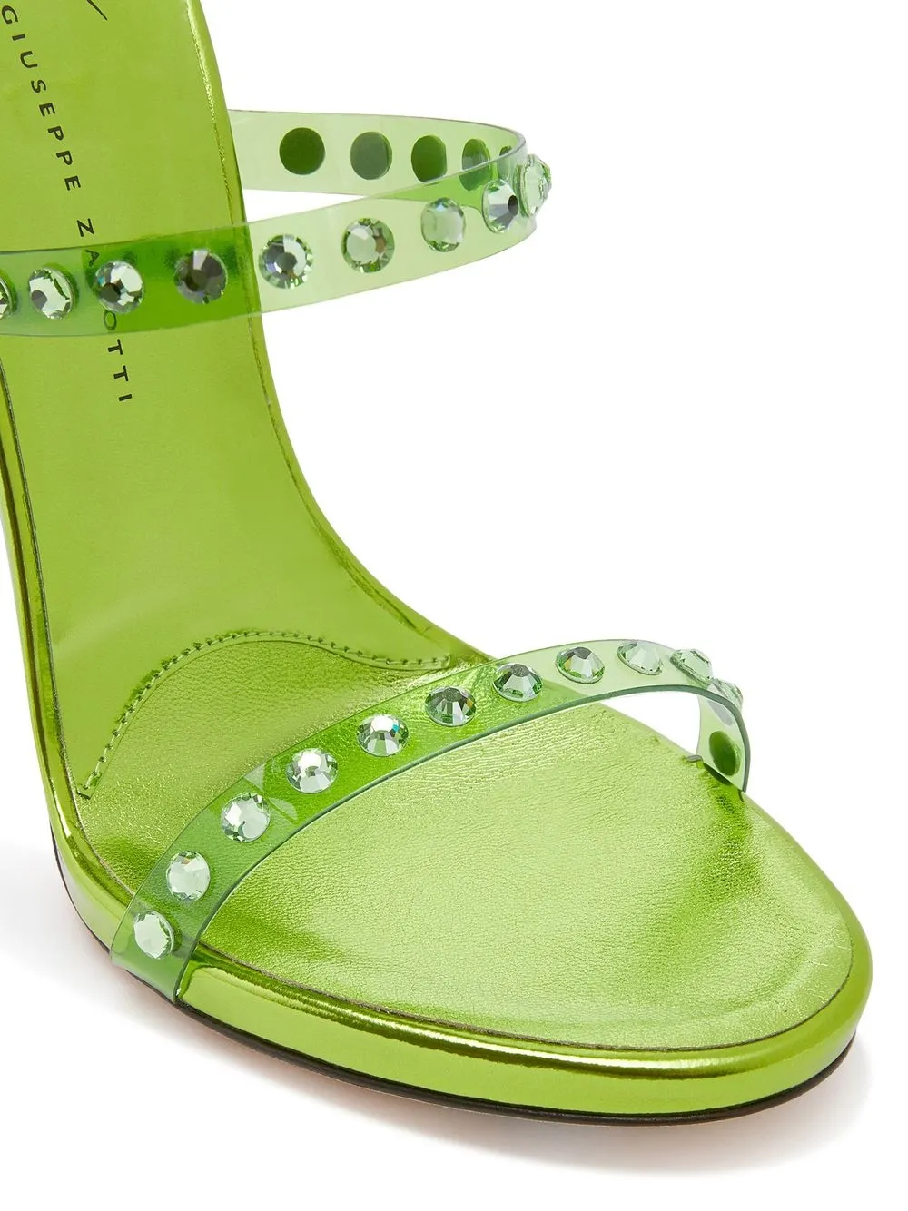 Босоножки на шпильке с кристаллами Giuseppe Zanotti, зеленый — фото 4