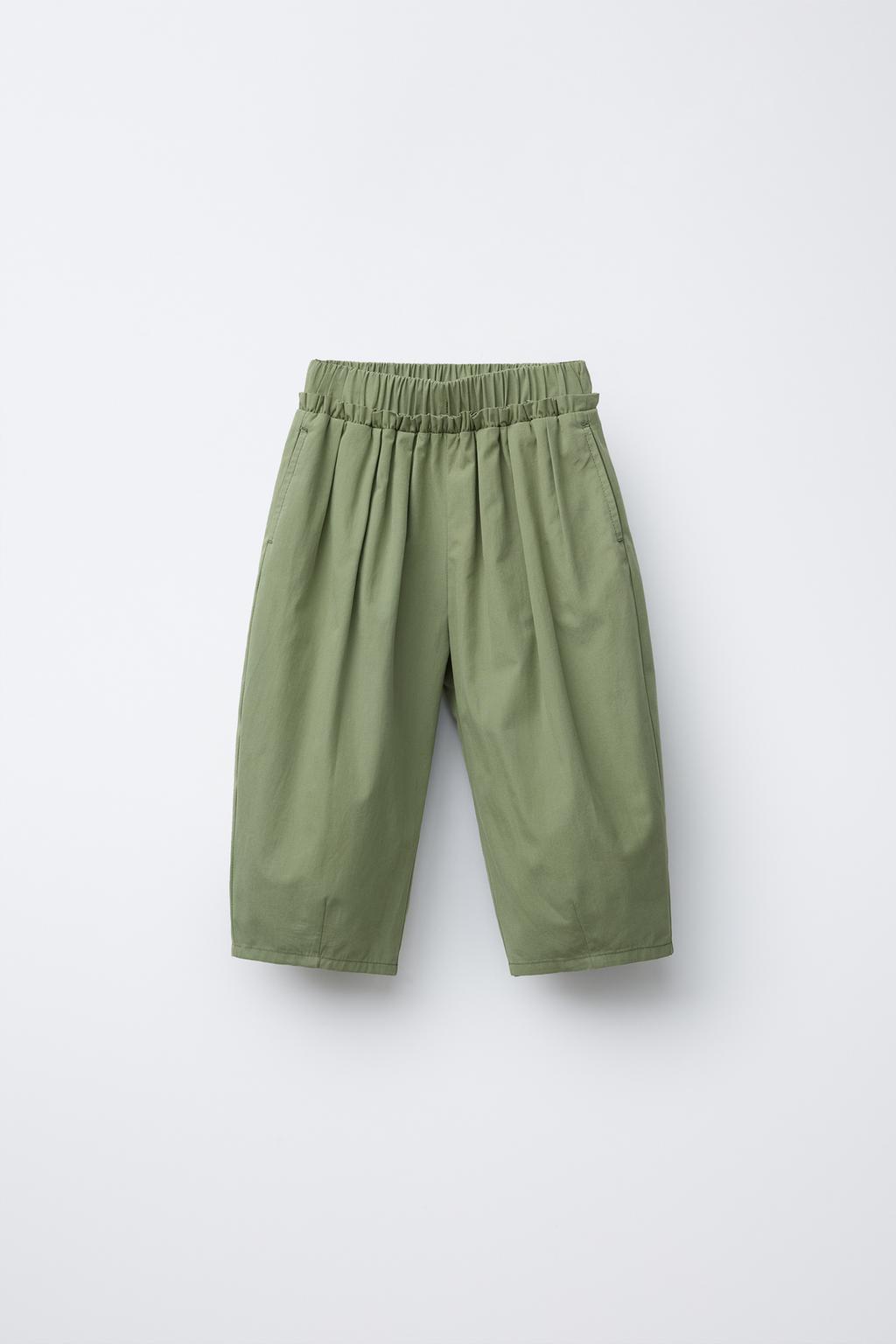 

Сшитые мешковатые брюки ZARA, цвет Mid-green