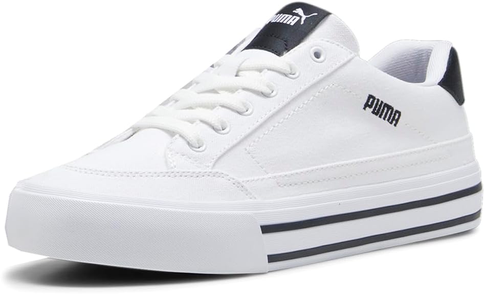 Мужские кеды PUMA Court Classic Vulc с шнуровкой для повседневной носки - белые — фото 2