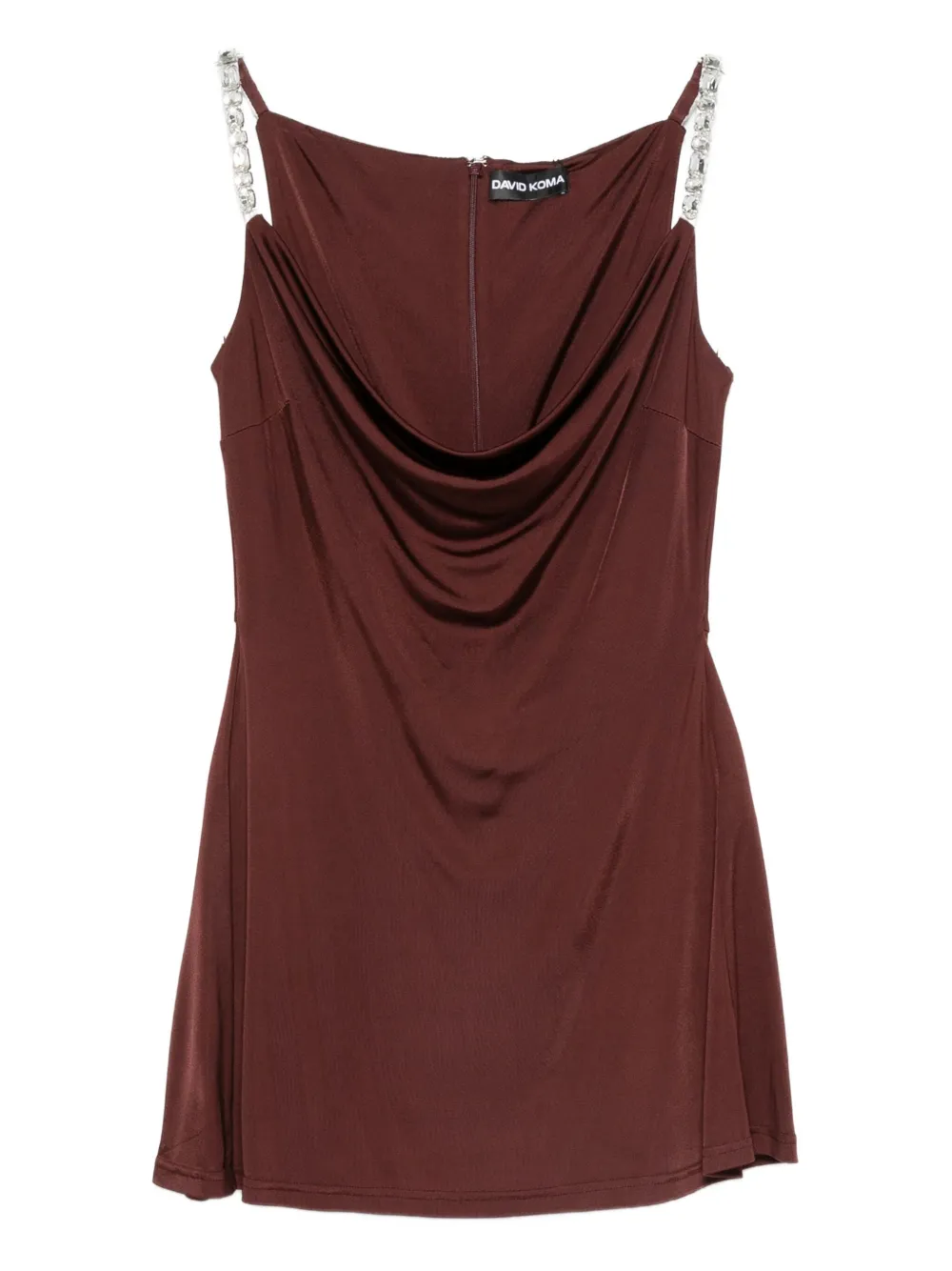 

Мини-платье, украшенное кристаллами David Koma, красный