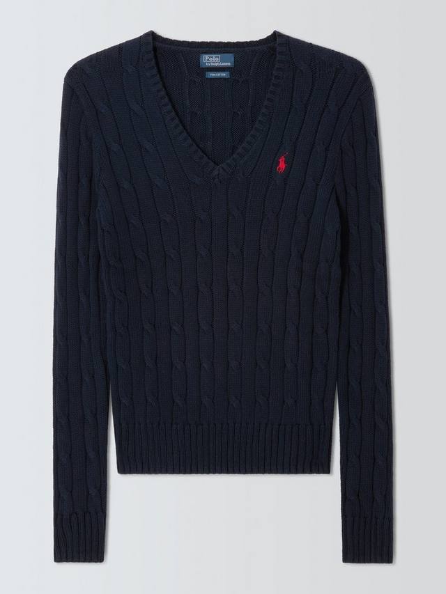 Поло Kimberly из хлопка с косой вязкой Ralph Lauren, Hunter Navy — фото 4