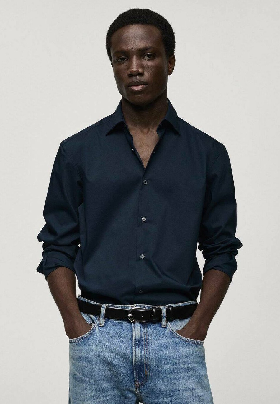 

Рубашка Mango, цвет Royal Blue