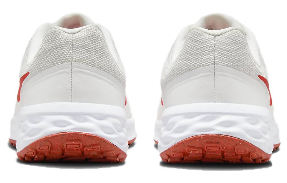 Nike Revolution 6 Амортизирующие и дышащие низкие детские кроссовки для бега Белый Красный — фото 2