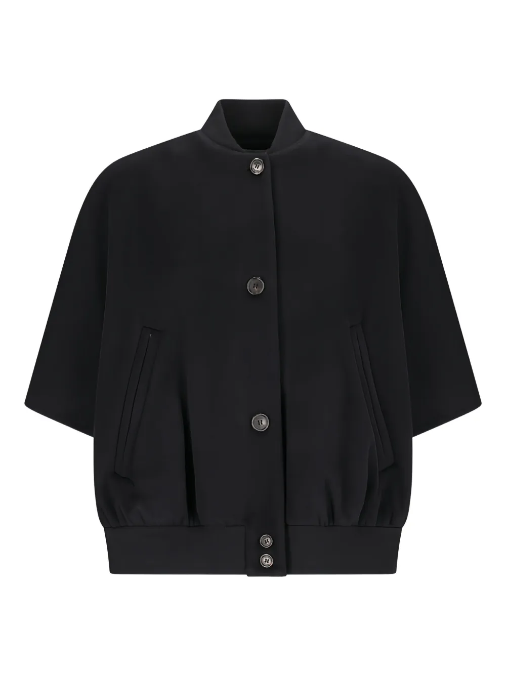

Кашемировый кейп с короткими рукавами MAX MARA, черный