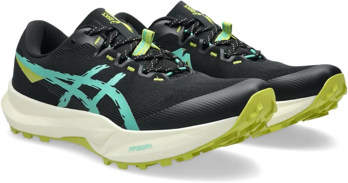 Мужские кроссовки для трейлового бега ASICS Fuji LITE 6, черный/зеленый — фото 3