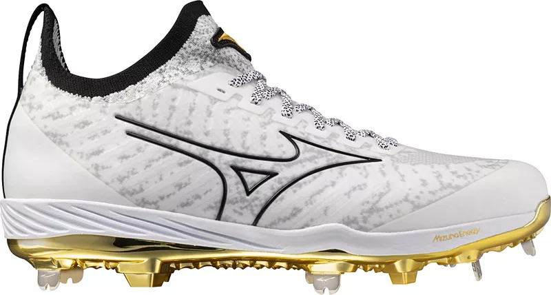 

Мужские профессиональные металлические бейсбольные бутсы Mizuno, белый/золотой