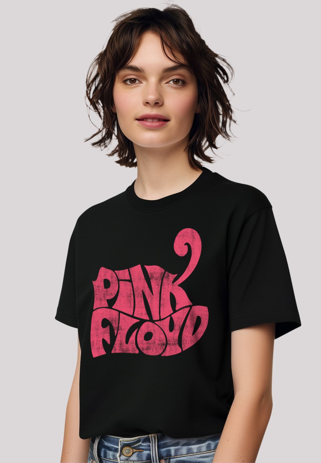 

Футболка с принтом PINK FLOYD RETRO LOGO F4NT4STIC, черный