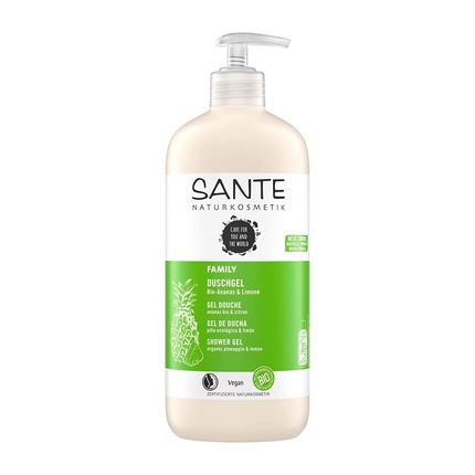 

Sante Naturkosmetik Bio Гель для душа с ананасом и лимоном, 950 мл, семейный размер, с дозатором-помпой