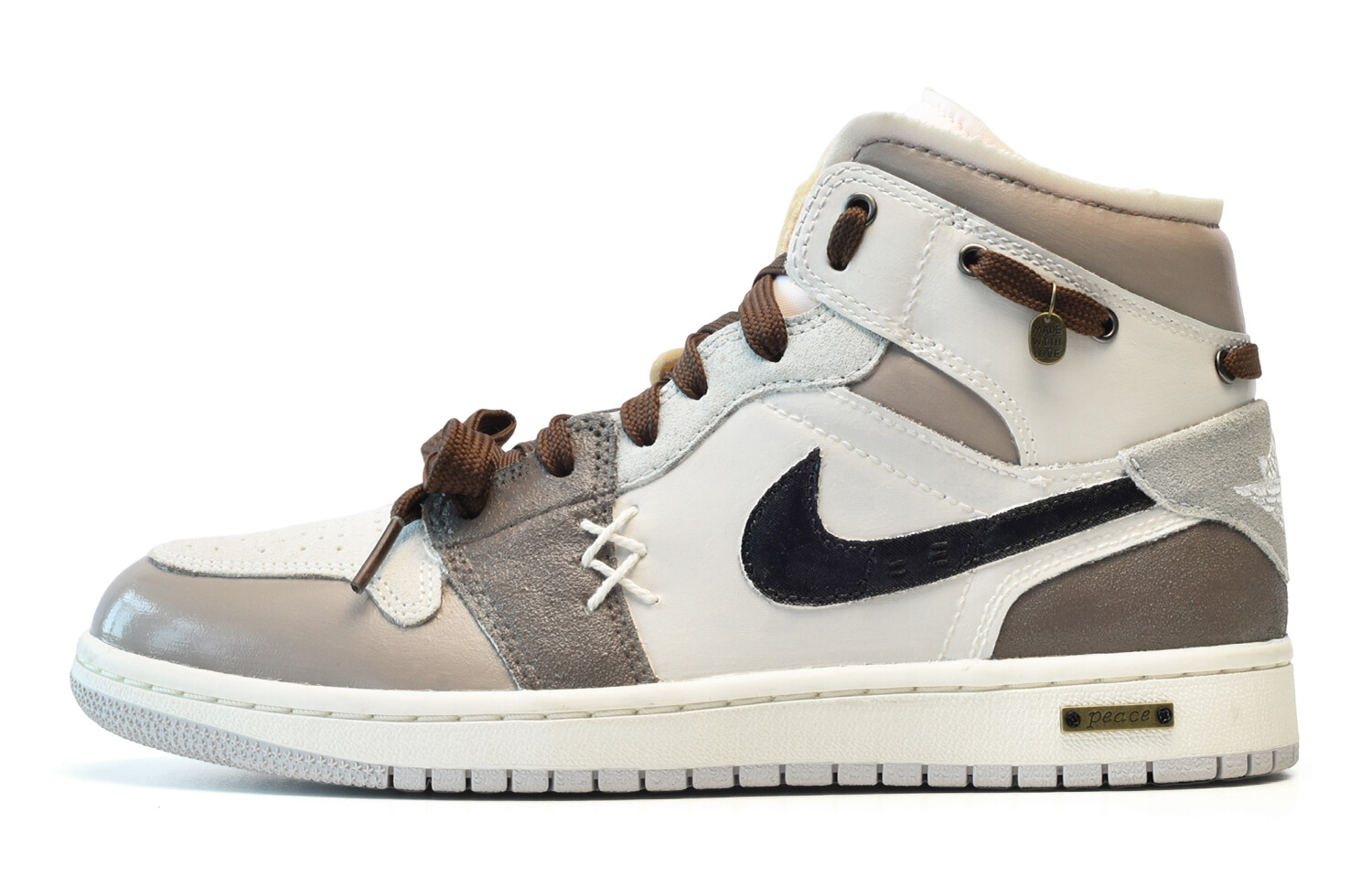 

Кроссовки Air JORDAN 1 Vintage Basketball Shoes Women's Mid-Top White Brown