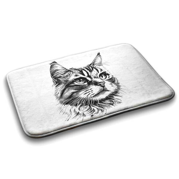 

Коврик для ванной Tulup Katze Tiere, 90x1x90 см, белый