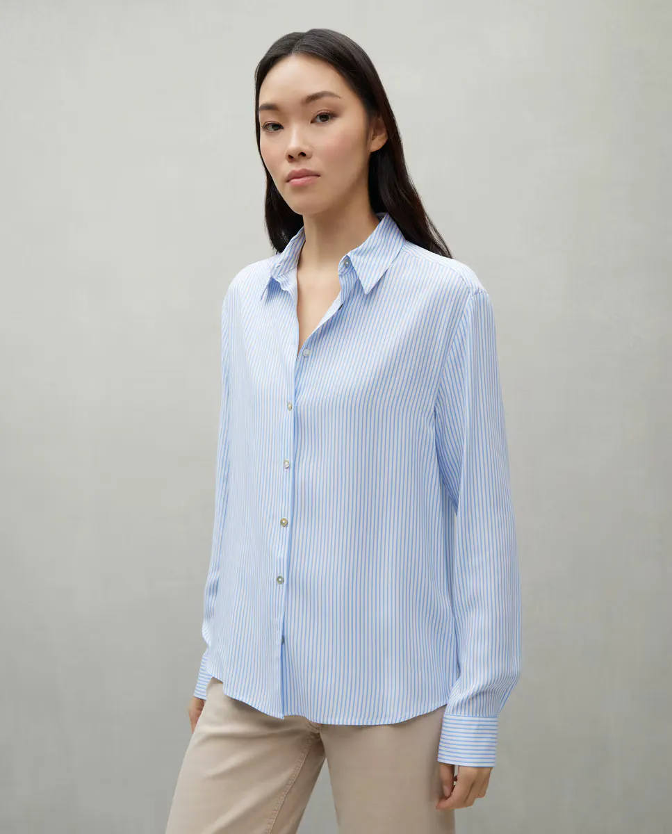 

Женская рубашка с длинным рукавом однотонная Easy Wear, синий