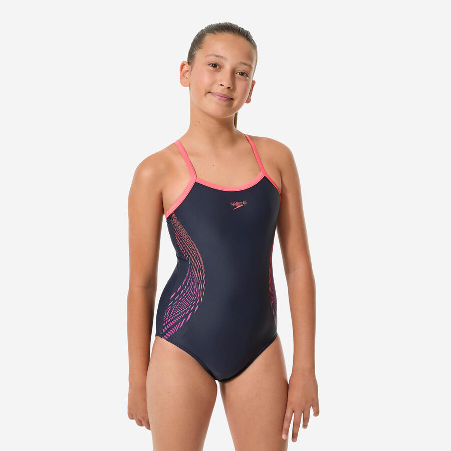 

Купальник для девочек Speedo - Placement Muscleback синий/коралловый