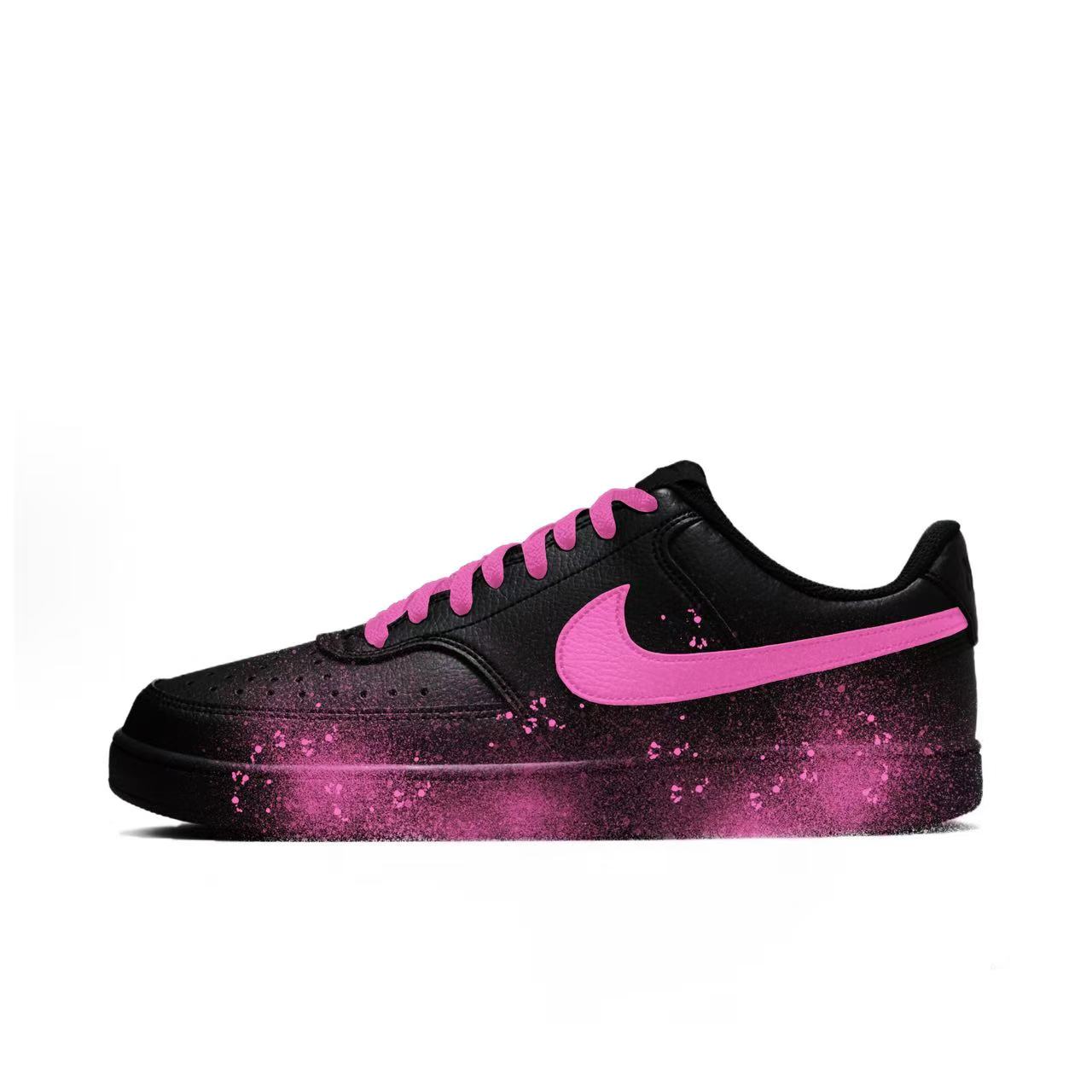 

Nike Court Vision Flower Branch Custom, Night Bristly Rose низкие скейтборд-кроссовки Unisex черные розовые