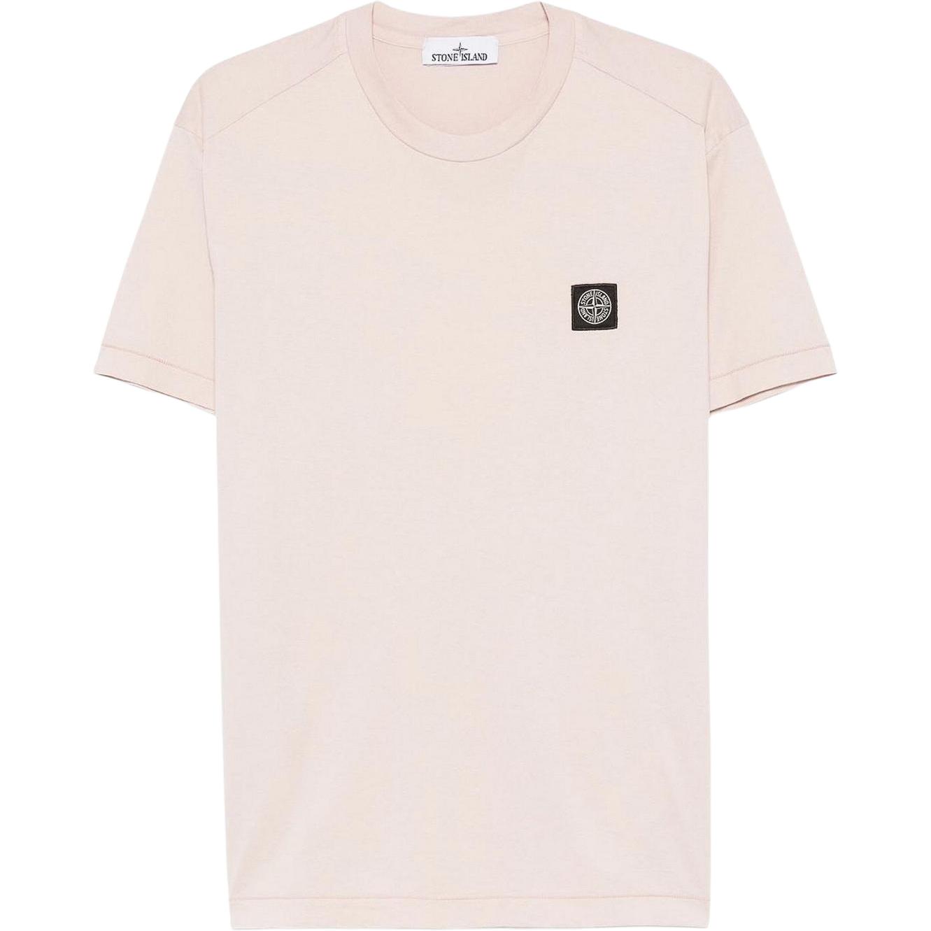 Футболка с логотипом на заплатке STONE ISLAND, розовый — фото 3