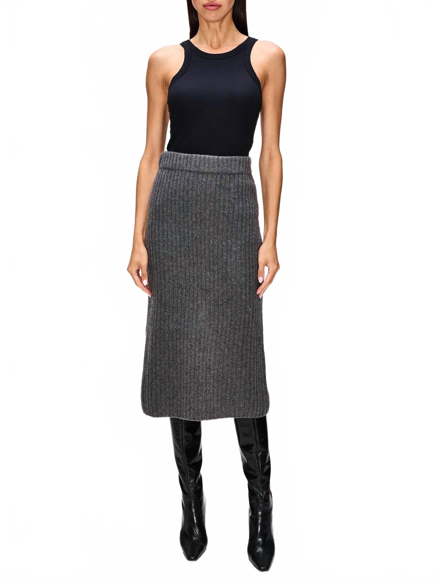 

Рифленая юбка-карандаш в оттенке фиди-грей The Elder Statesman, серый