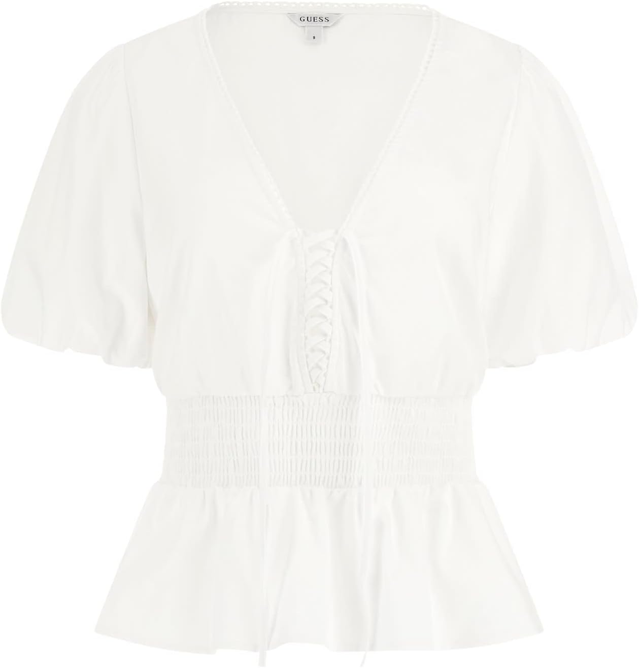 

Футболка GUESS Women's Short Sleeve Jean Poplin Top, Pure White, Белый, Футболка GUESS Women's Short Sleeve Jean Poplin Top, Pure White